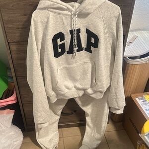 Light Gray Hoodie and Joggers fleece Set size M
